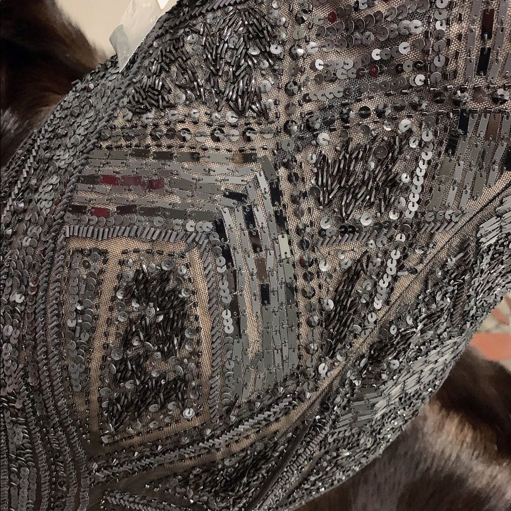 Custom Gorgeous Strapless Matte Sequins & Beads F… - image 8